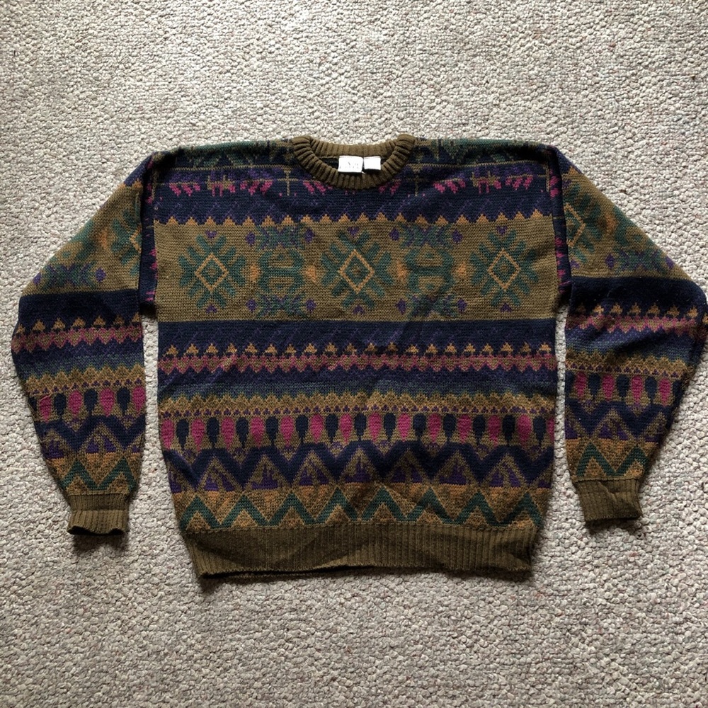 VTG 90s sweater grunge Aztec inspired print